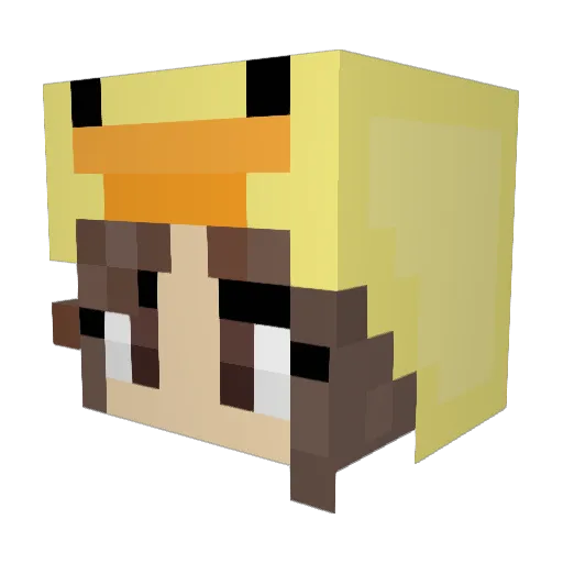 mianana Minecraft avatar head, 3D render
