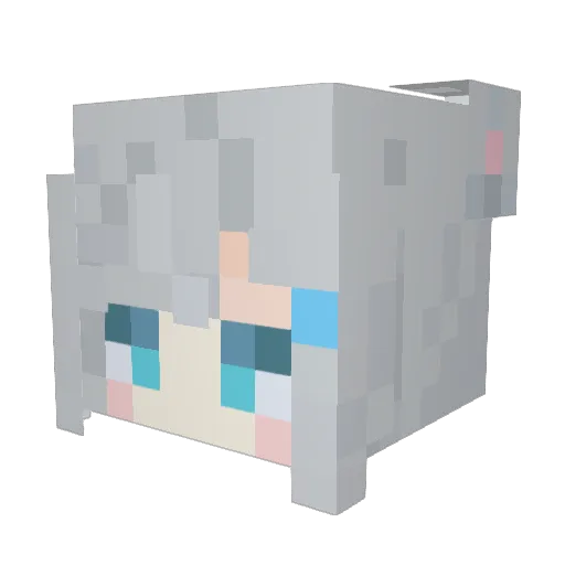 miaoneko_Nya Minecraft avatar head, 3D render