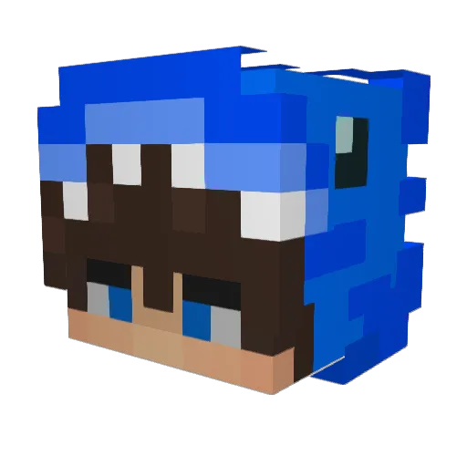 miaubart Minecraft avatar head, 3D render