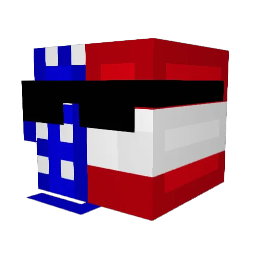 mib126_ Minecraft avatar head, 3D render