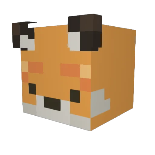 mibello Minecraft avatar head, 3D render
