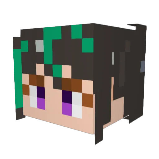 miccain Minecraft avatar head, 3D render