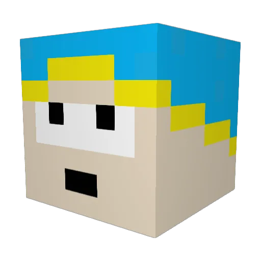 michaelsquare Minecraft avatar head, 3D render