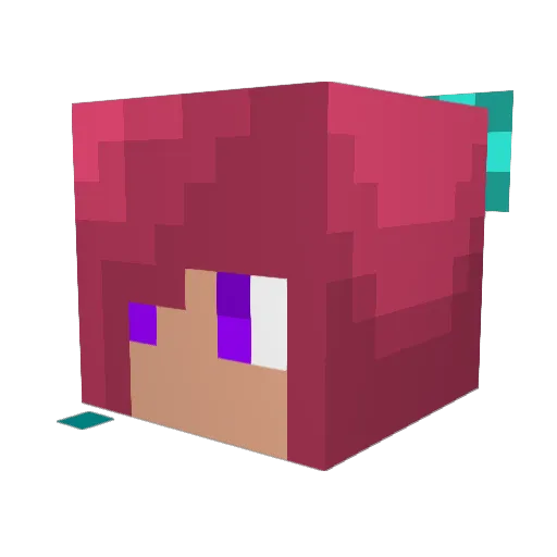michamu Minecraft avatar head, 3D render
