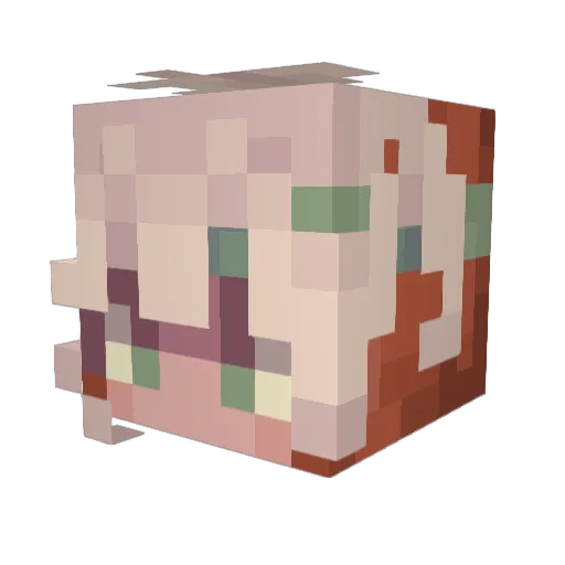 michirichina Minecraft avatar head, 3D render