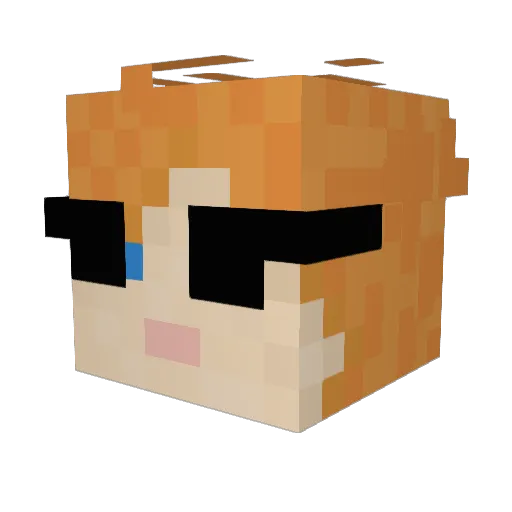 micina Minecraft avatar head, 3D render