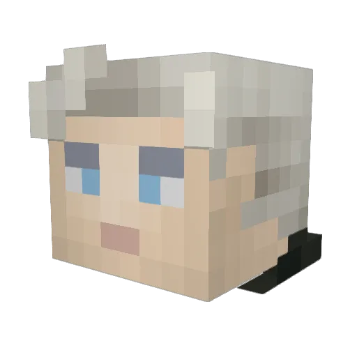 micrafton Minecraft avatar head, 3D render