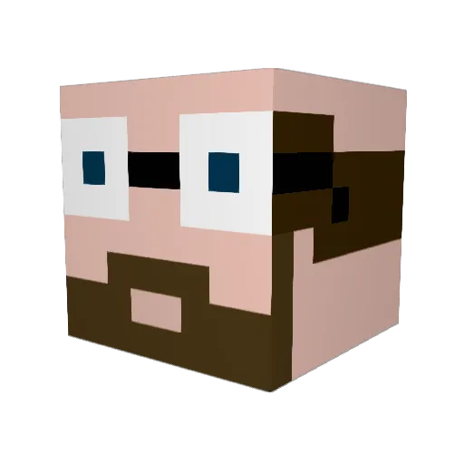 micraftor Minecraft avatar head, 3D render