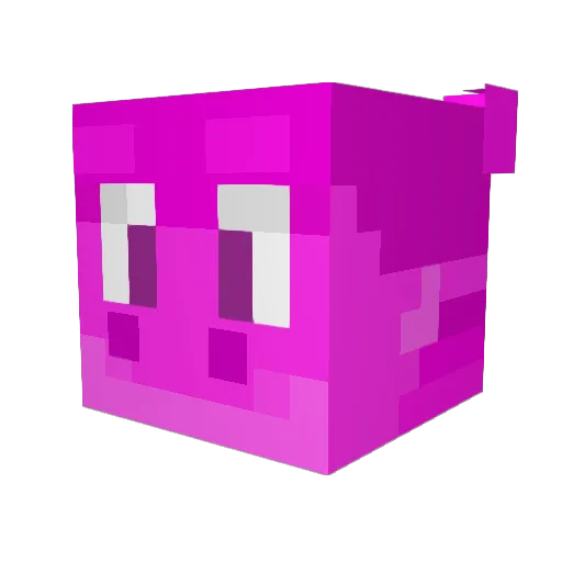 micropig Minecraft avatar head, 3D render