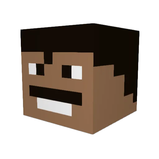 midder Minecraft avatar head, 3D render