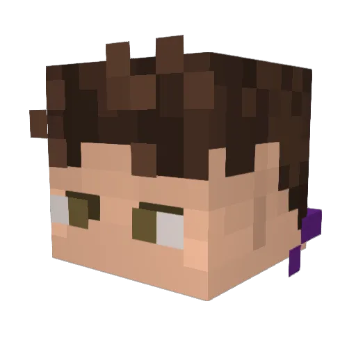 midnightpurpled Minecraft avatar head, 3D render