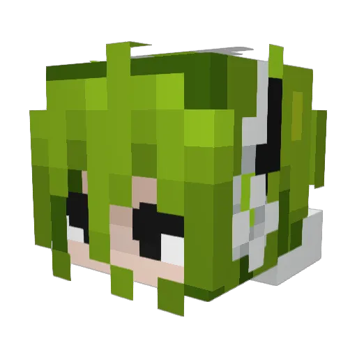 midori_online Minecraft avatar head, 3D render