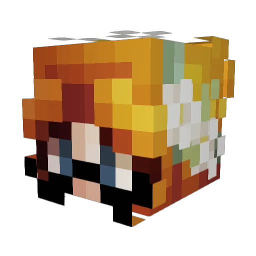 midoriiqa Minecraft avatar head, 3D render