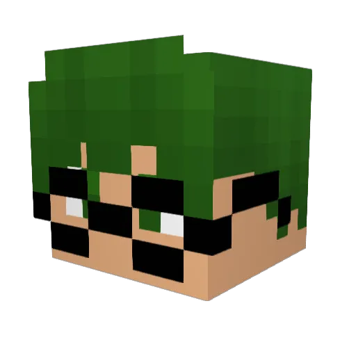 midoweno Minecraft avatar head, 3D render