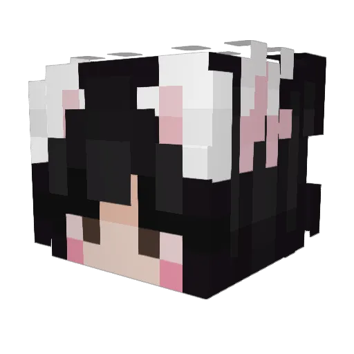 miebun Minecraft avatar head, 3D render
