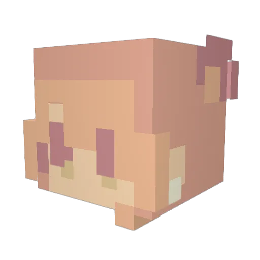 mielonline Minecraft avatar head, 3D render