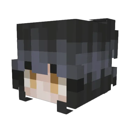mierukochan Minecraft avatar head, 3D render