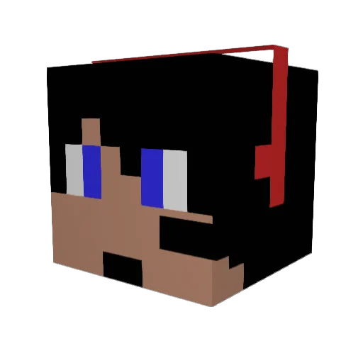 migbed Minecraft avatar head, 3D render