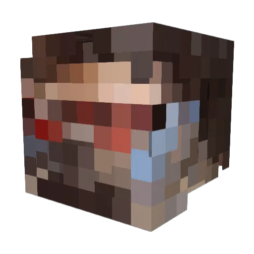mighty_cowboy Minecraft avatar head, 3D render