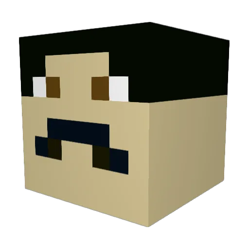 mightypoppy Minecraft avatar head, 3D render