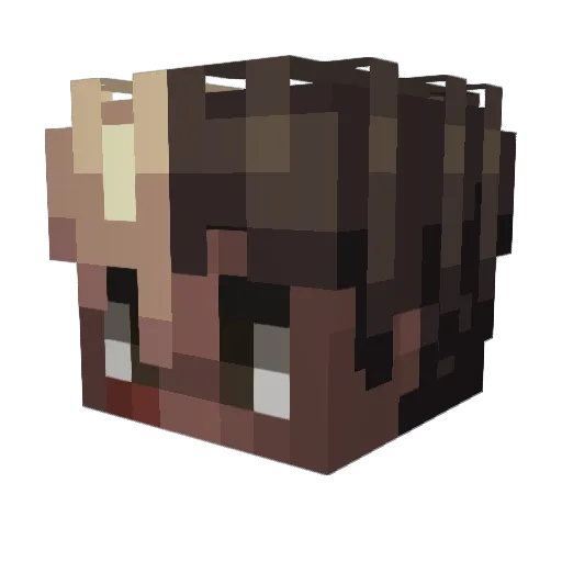 migity Minecraft avatar head, 3D render