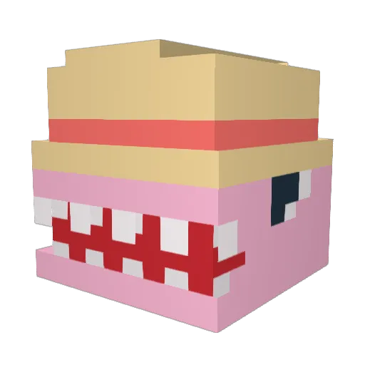 mignonee Minecraft avatar head, 3D render
