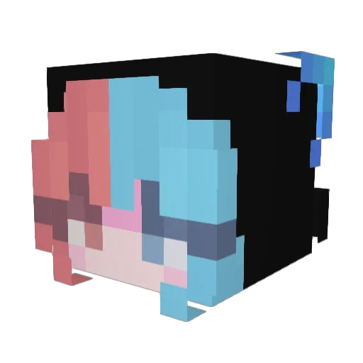 mihotan Minecraft avatar head, 3D render