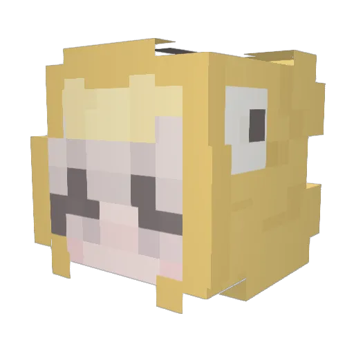 mihuaa Minecraft avatar head, 3D render
