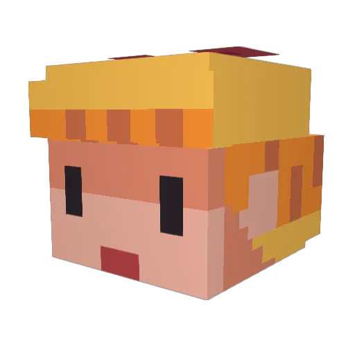 miiinthe Minecraft avatar head, 3D render