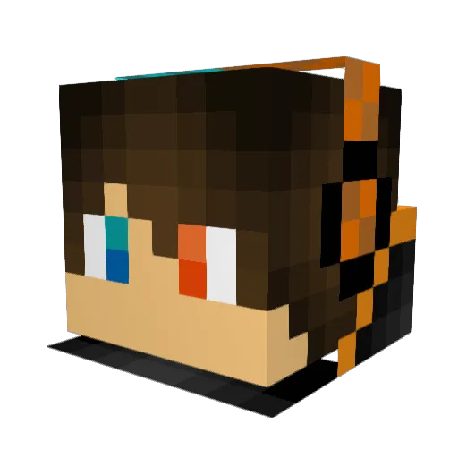 mijNcrafT1 Minecraft avatar head, 3D render