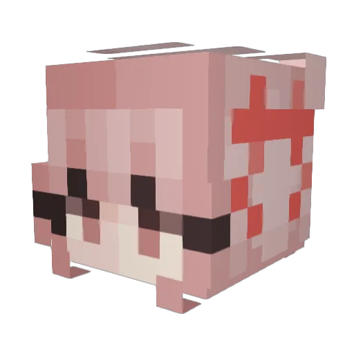mika_pika Minecraft avatar head, 3D render