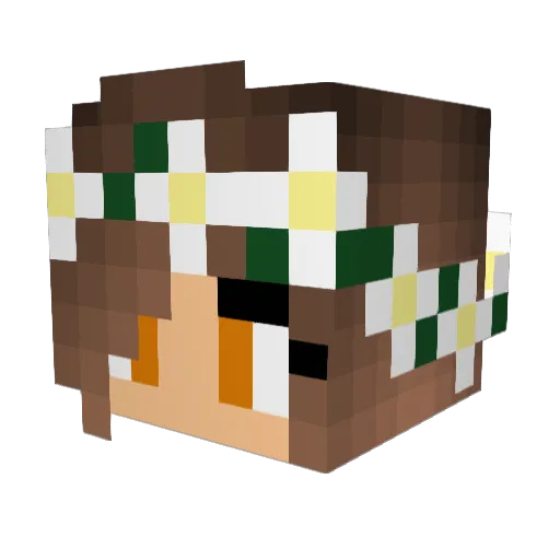 mika_senpai Minecraft avatar head, 3D render