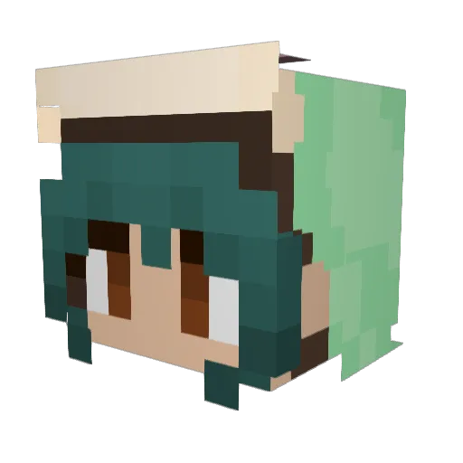 mikaarg Minecraft avatar head, 3D render