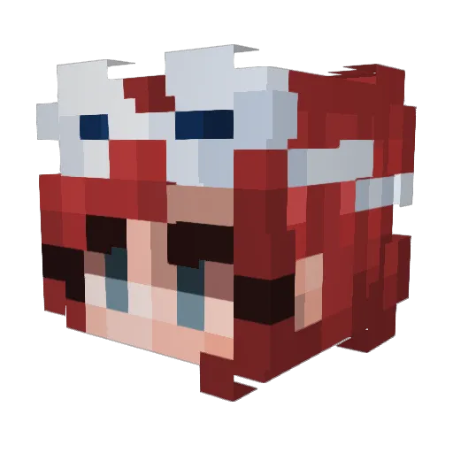 mikachelya Minecraft avatar head, 3D render