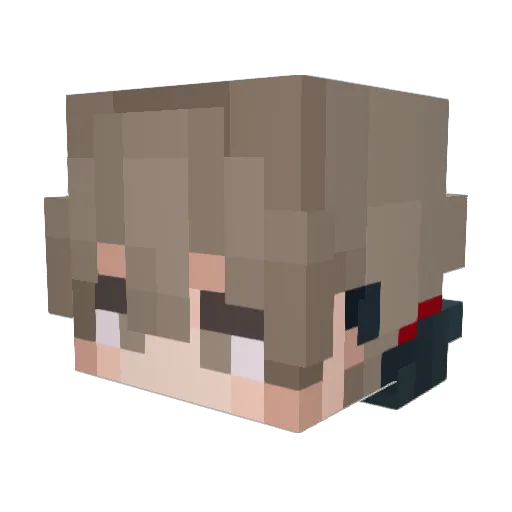 mikagemelody Minecraft avatar head, 3D render