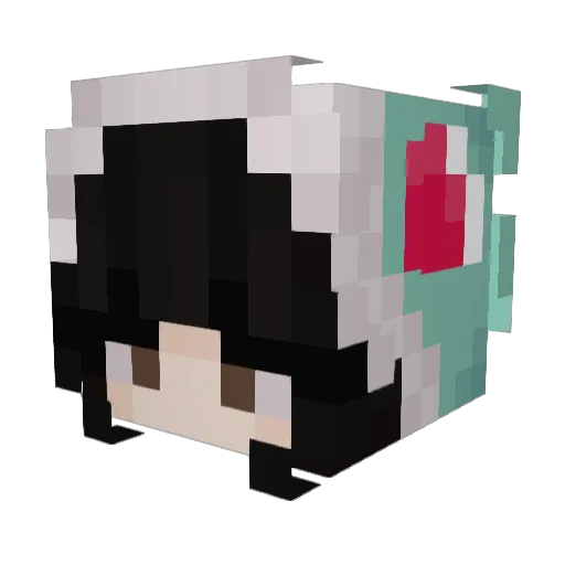 mikahka Minecraft avatar head, 3D render