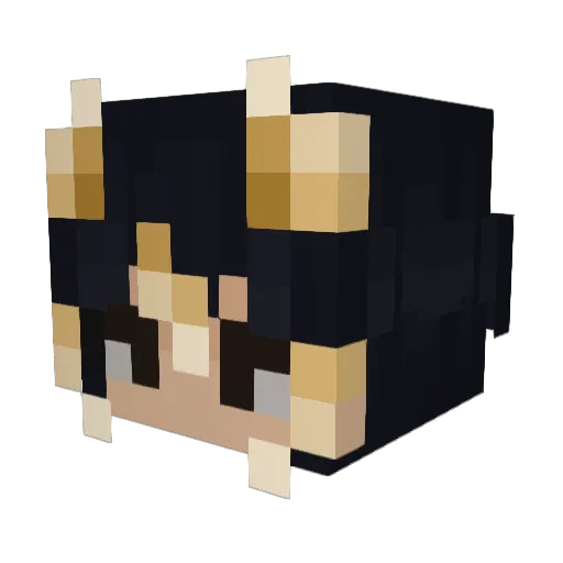 mikaisoffline Minecraft avatar head, 3D render