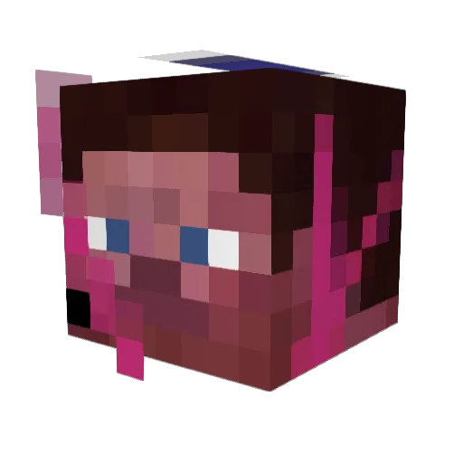 mikajime Minecraft avatar head, 3D render