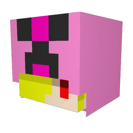 mikan009 Minecraft avatar head, 3D render