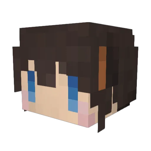 mikanberry Minecraft avatar head, 3D render