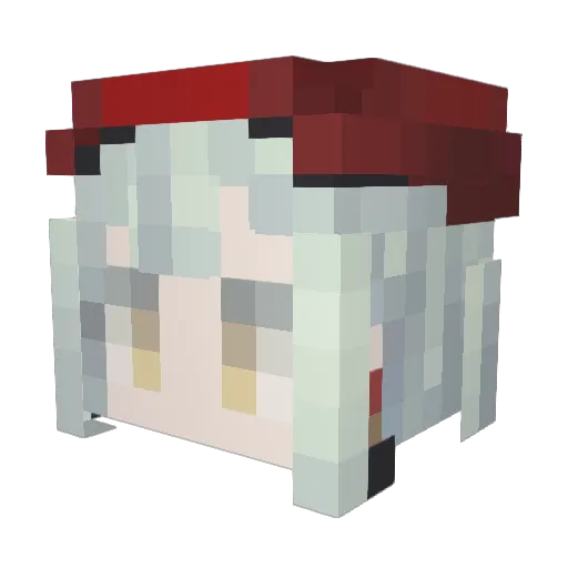 mikanreiko Minecraft avatar head, 3D render