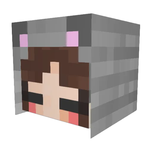 mikanyanko Minecraft avatar head, 3D render