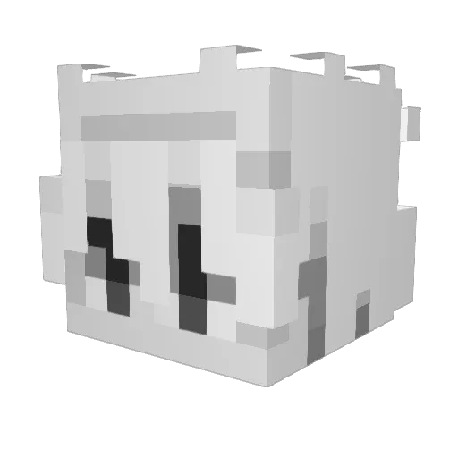 mikaqoated Minecraft avatar head, 3D render