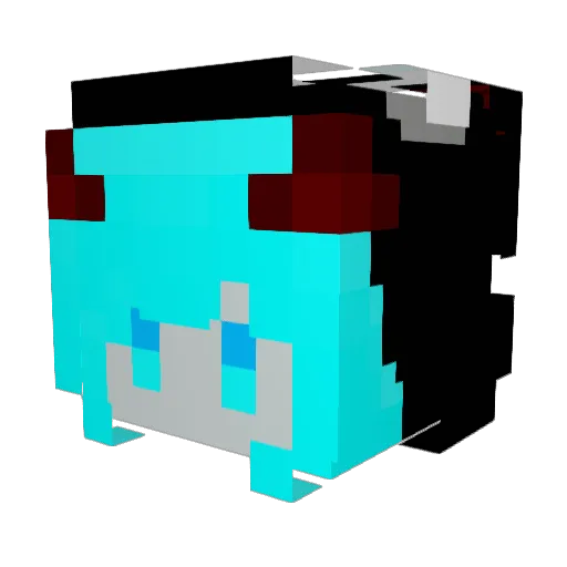 mikasakame Minecraft avatar head, 3D render