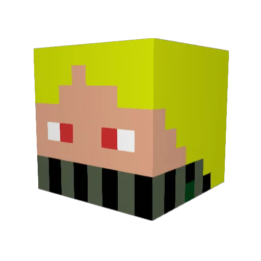mike25 Minecraft avatar head, 3D render