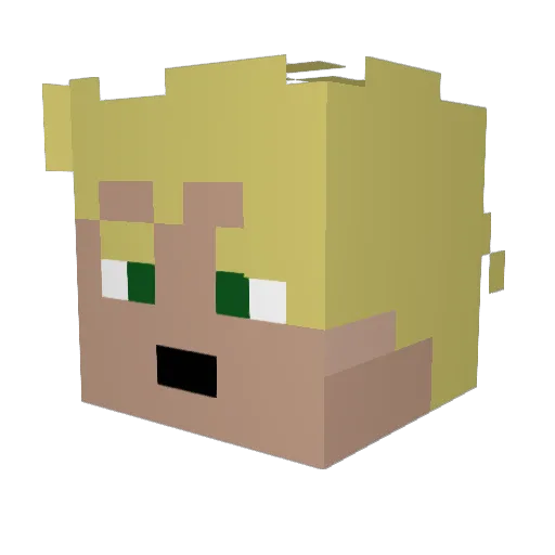 mike_channel Minecraft avatar head, 3D render