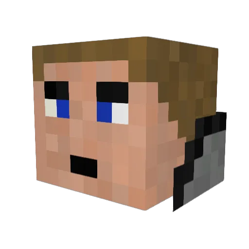mikeywhitey Minecraft avatar head, 3D render