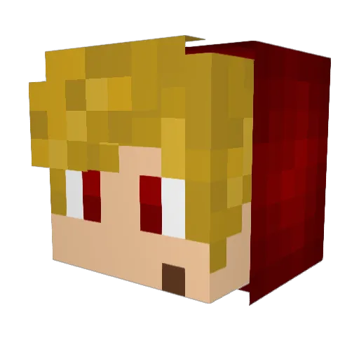 mikibanan Minecraft avatar head, 3D render