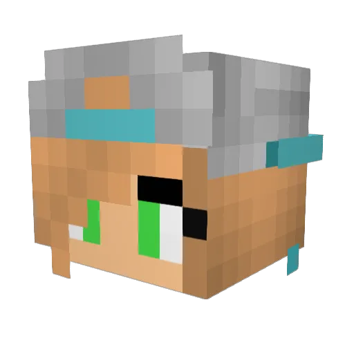 mikimuss Minecraft avatar head, 3D render