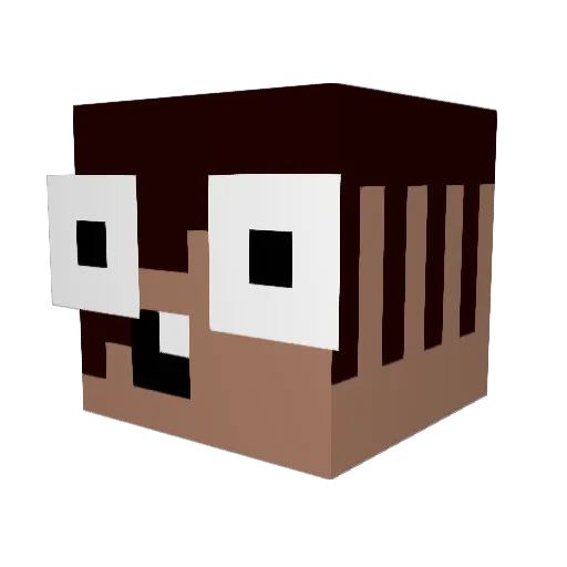mikkelbrodde Minecraft avatar head, 3D render